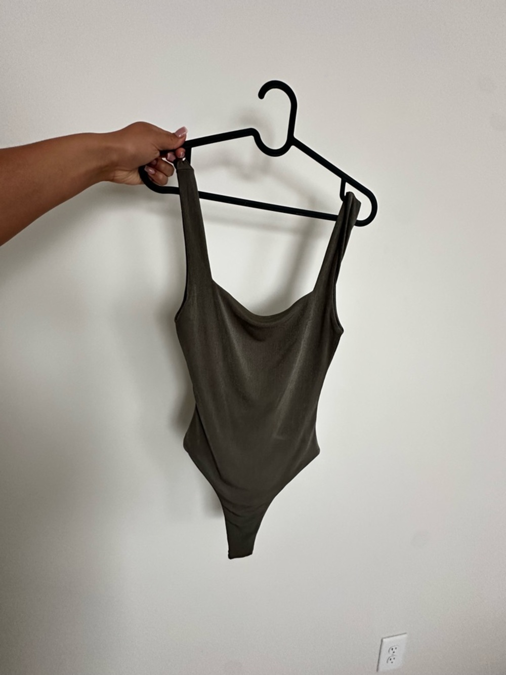 Laina Rauma Olive Green Scoop Neck Bodysuit